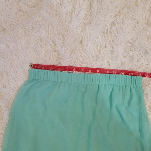 Women Express Flowy Aqua Blue Maxi Skirt size S - Picture 4 of 5